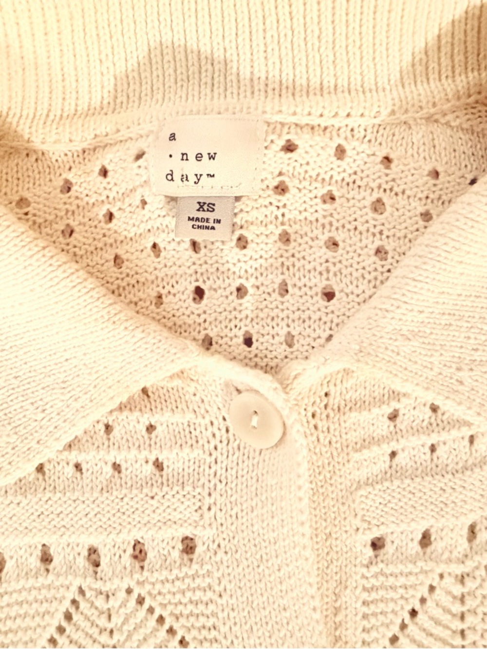 a new day Cream Openwork Crochet Button-Front Cardigan - Picture 3 of 3